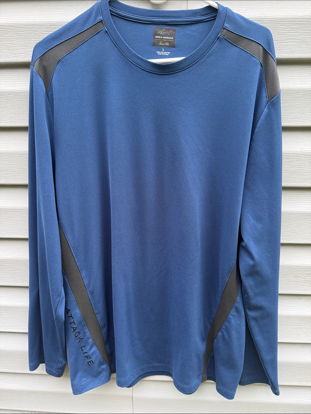 Greg Norman | Long Sleeve Black & Blue Shirt size Large